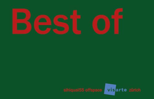 Einladungskarte «Best of» in Rot auf Grün, sihlquai55 offspace, visarte zürich