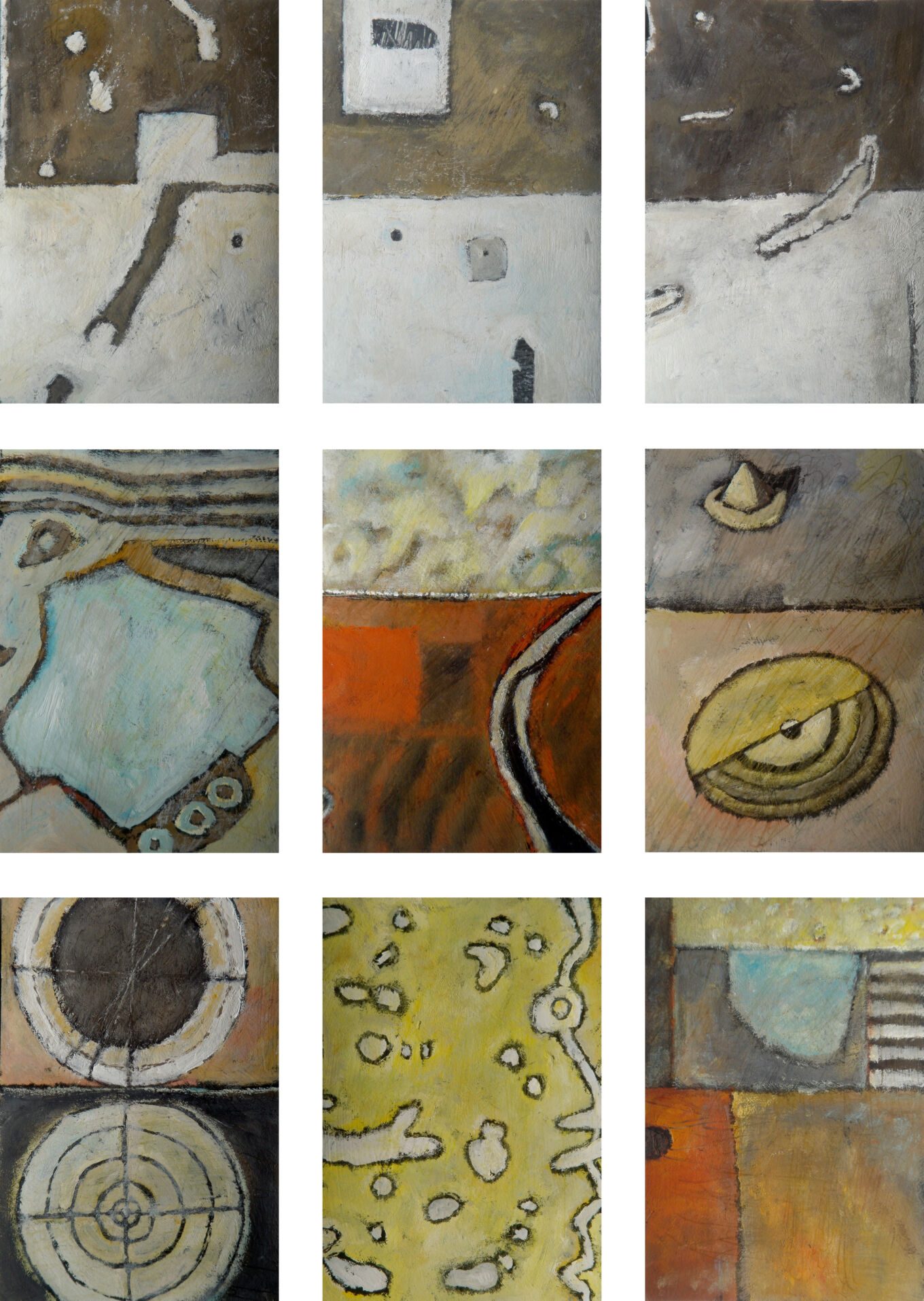 Flug Zürich – LA, 2007, Tempera auf Papier, 18 x 12,5 cm, Malerei aus der Serie «Flugbilder»