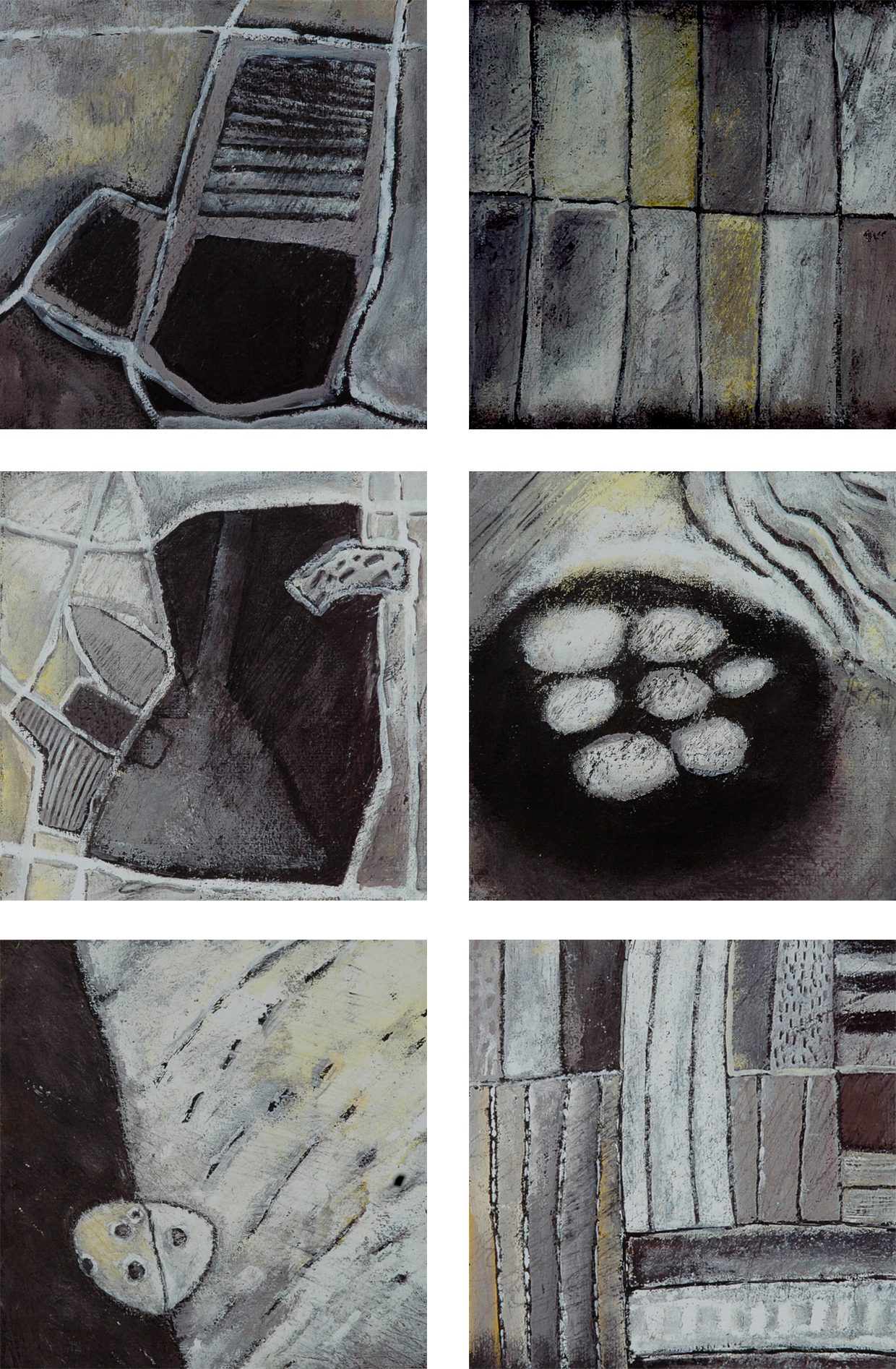Winterflug, 2006, Tempera auf Papier, 12,5 x 12,5 cm, Malerei aus der Serie «Flugbilder»