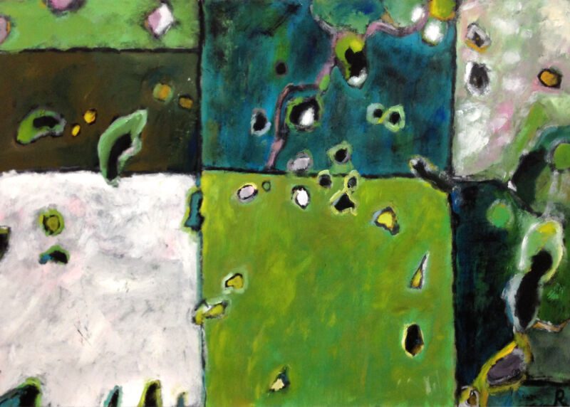 Sommerflug, 2012, Gouache auf Papier, 70 x 100 cm, Malerei aus der Serie «Flugbilder»