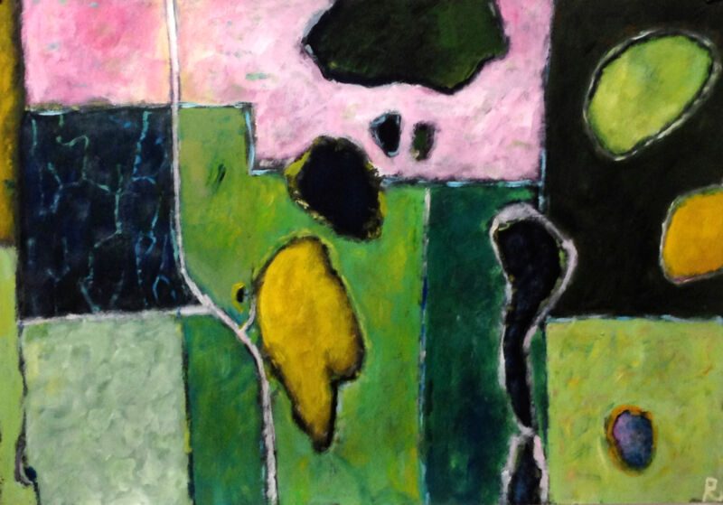 Sommerflug, 2012, Gouache auf Papier, 70 x 100 cm, Malerei aus der Serie «Flugbilder»