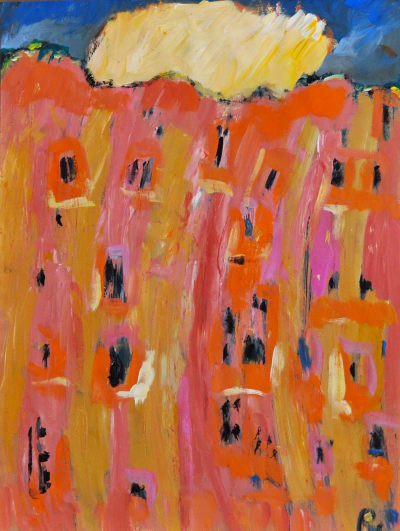 Royal Hawaiian Hotel, 1996, Gouache auf Papier, 65 x 50 cm, Malerei aus der Serie «Häuser»