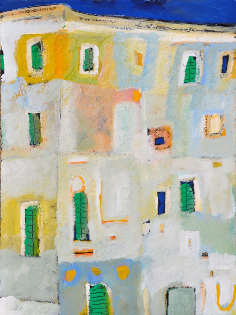 Haus in Pontedassio, 2009, Tempera auf Papier, 40 x 30 cm, Malerei aus der Serie «Häuser»