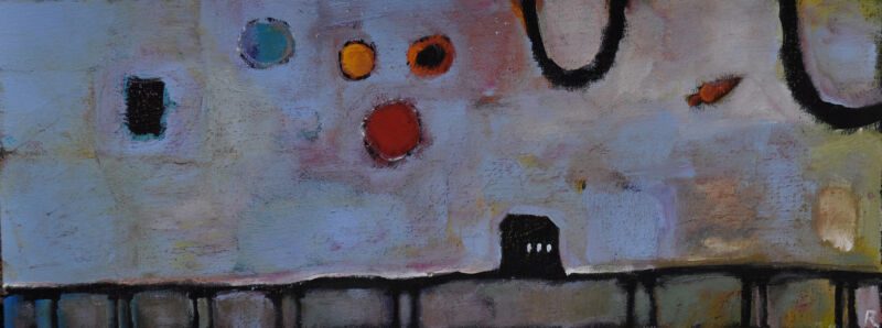 Hawaii, 2012, Tempera auf Papier, 15 x 40 cm, Malerei aus der Serie «Hawaii»
