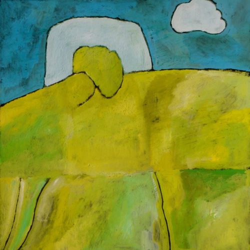 Ligurischer September, 2005, Tempera auf Papier, 24 x 24 cm, Malerei aus der Serie «Sommerland»