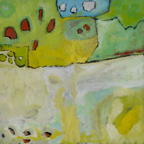 Ligurischer September, 2005, Tempera auf Papier, 24 x 24 cm, Malerei aus der Serie «Sommerland»