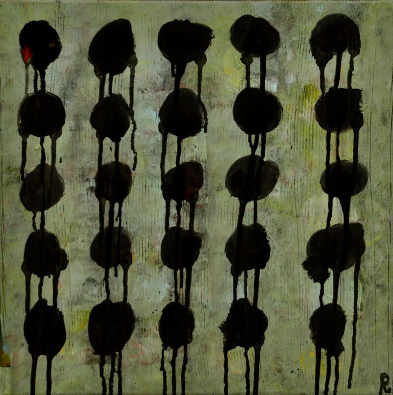 Tropfen, 2013, Acryl auf Leinwand, 40 x 40 cm, Malerei aus der Serie «Tropfen»