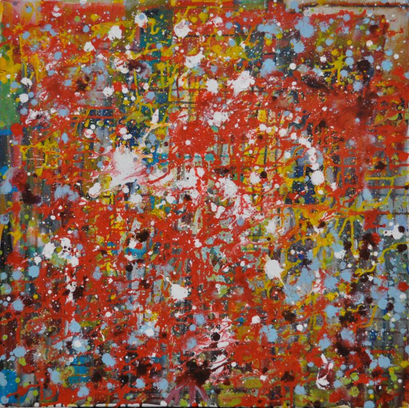 Tropfen, 2011, Acryl auf Leinwand, 70 x 70 cm, Malerei aus der Serie «Tropfen»