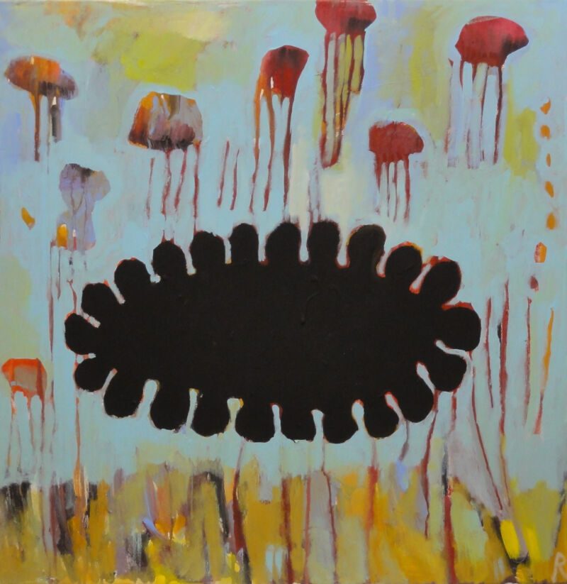 Hawaii Sealife, 2011, Acryl auf Leinwand, 70 x 70 cm, Malerei aus der Serie «Winter»