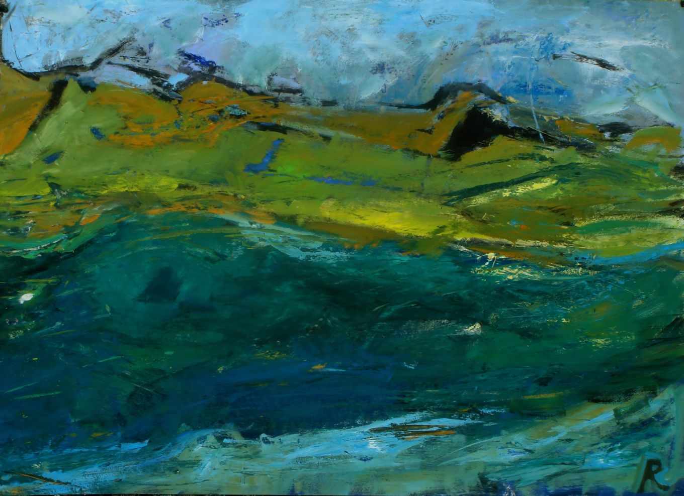 Tanaro, 2004, Gouache auf Papier, 70 x 100 cm, Malerei aus der Serie «Natur»