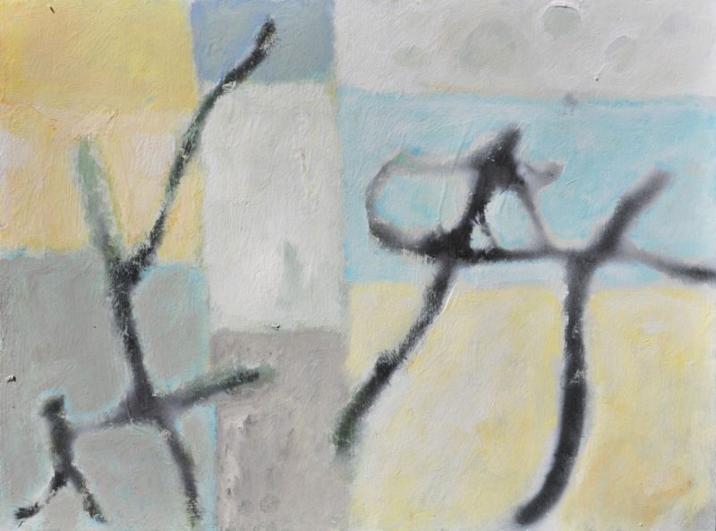 Efeustücke, 2015, Gouache / Acryl auf Papier, 30 x 40 cm, Werk aus der Serie «Efeu»