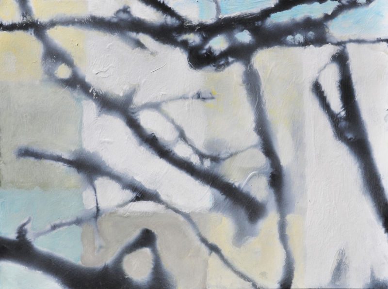 Efeustücke, 2015, Gouache / Acryl auf Papier, 30 x 40 cm, Werk aus der Serie «Efeu»