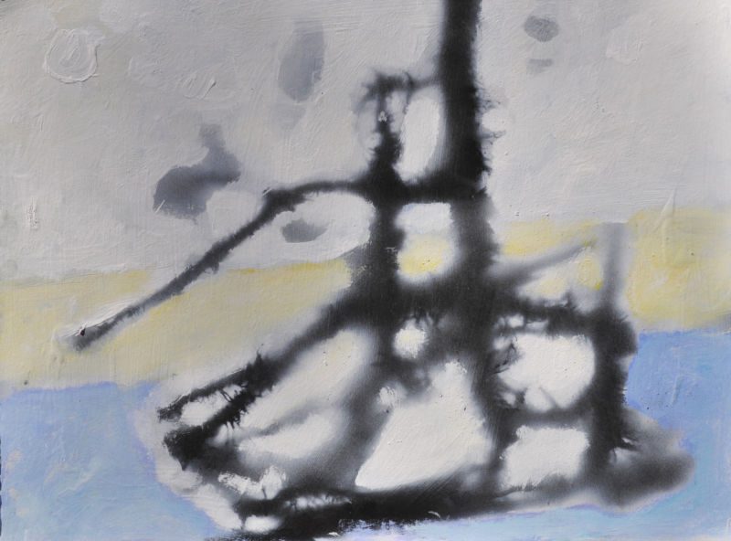 Efeustücke, 2015, Gouache / Acryl auf Papier, 30 x 40 cm, Werk aus der Serie «Efeu»