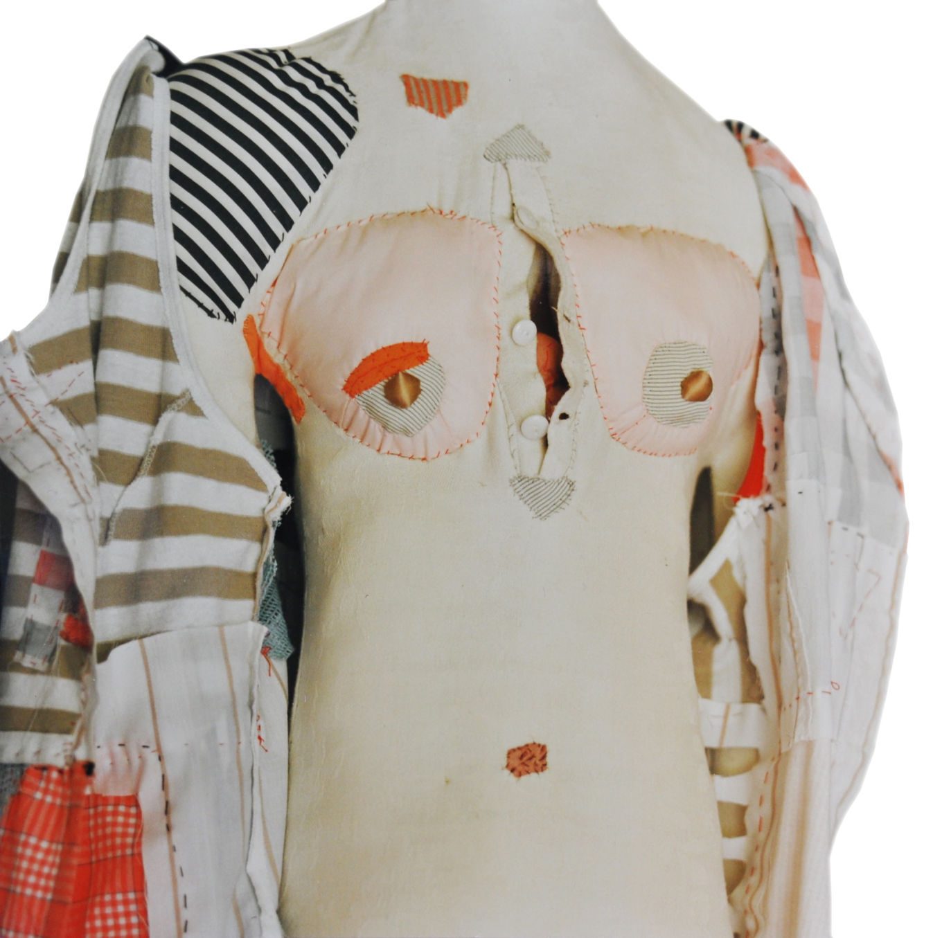 Verletzungen, 1993/94, Stoff, Bilderrahmen, Objekt aus der Serie «Frauen II»