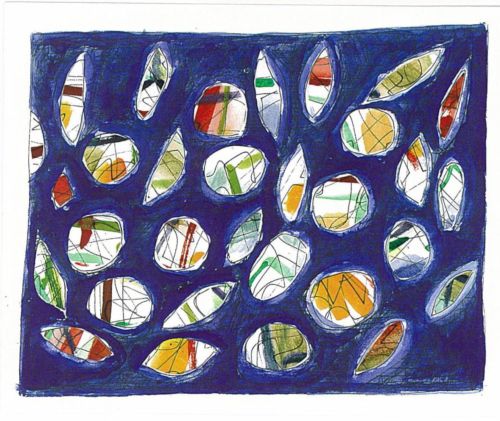 Lebensfäden, 2003, Tuschestift auf Papier, 19 x 24 cm, Zeichnung aus der Serie «Lebensfäden»