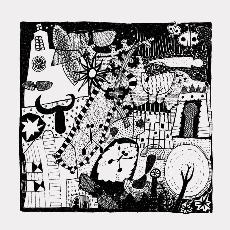 Träume, 2010, Tuschestift auf Papier, 25,4 x 25,4 cm, Zeichnung aus der Serie «Träume»