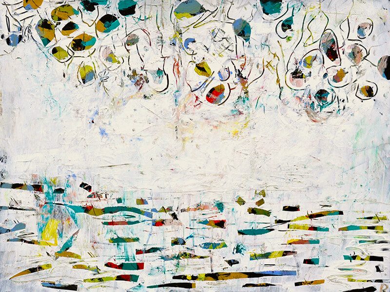 Am Strand, 2013, Tempera auf Papier, 23 x 30,5 cm, Malerei aus der Serie «Abschied von Hawaii»