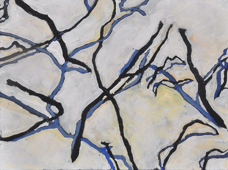 Wurzeln, 2013, Tempera auf Papier, 23 x 30,5 cm, Malerei aus der Serie «Abschied von Hawaii»