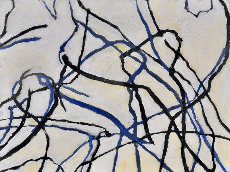 Wurzeln, 2013, Tempera auf Papier, 23 x 30,5 cm, Malerei aus der Serie «Abschied von Hawaii»